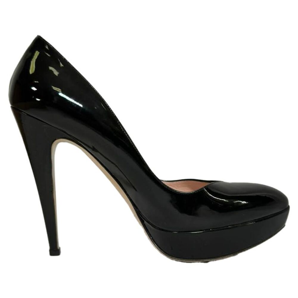 Miu Miu Platform Pumps in Black Patent Leather